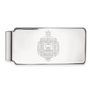 14k White Gold U.S. Naval Academy Crest Money Clip
